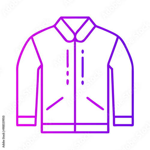 A white and purple jacket with a zipper. The jacket is a symbol of warmth and protection. It is a representation of the idea of being prepared for any weather conditions