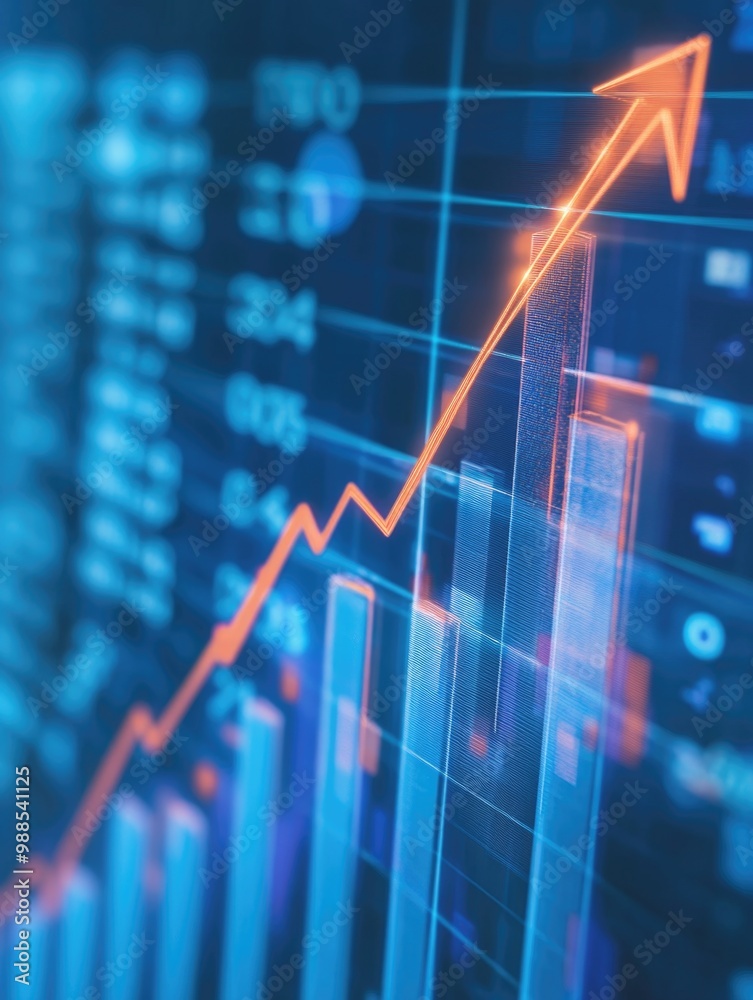 Computer Screen Graph Close Up