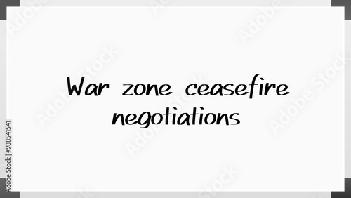 War zone ceasefire negotiations のホワイトボード風イラスト