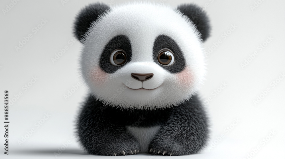 A cute, fluffy panda character with big eyes, perfect for children's illustrations and wildlife themes. A cute, fluffy panda character with big eyes, perfect for children's illustrations and wildlife themes.