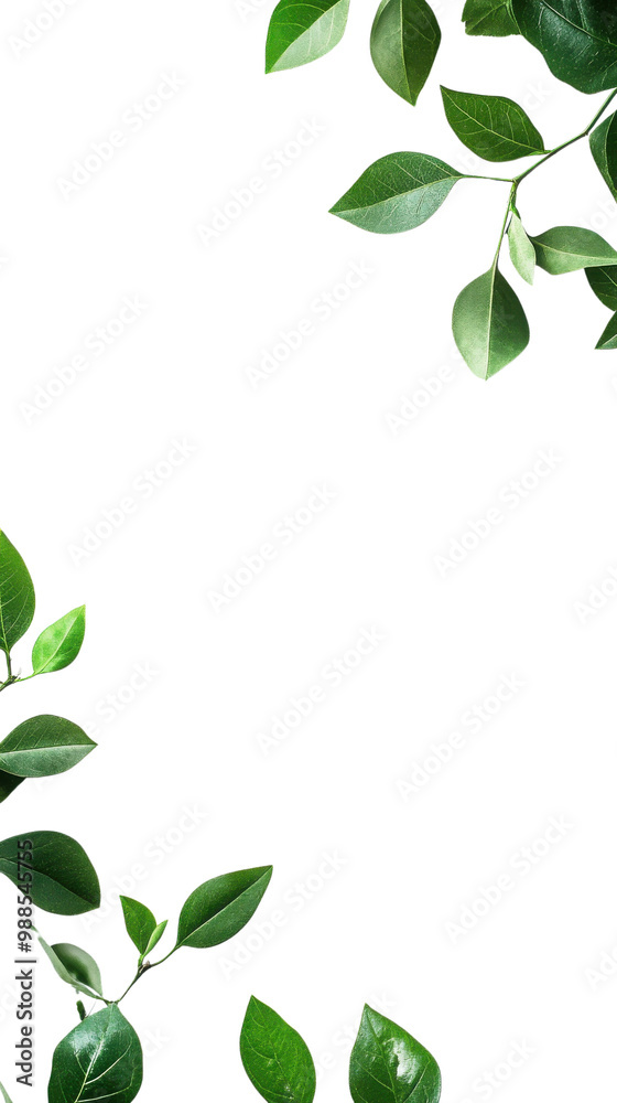 Green leaves on a black background, perfect for natural themes. Green leaves on a black background, perfect for natural themes.