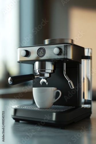 Espresso Machine with Coffee Cup