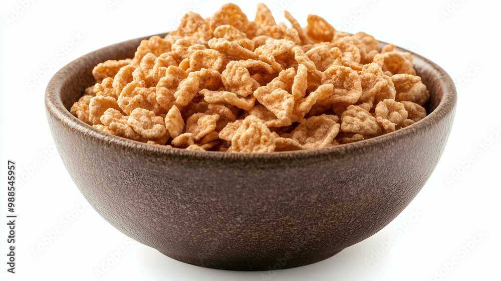 A bowl filled with crunchy breakfast cereal, perfect for a healthy and quick meal. The golden flakes are light and crispy, offering a nutritious and satisfying start to the day. A bowl filled with crunchy breakfast cereal, perfect for a healthy and quick meal. The golden flakes are light and crispy, offering a nutritious and satisfying start to the day.
