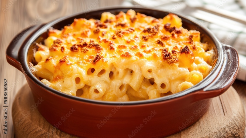 Creamy Baked Macaroni with Cheese in a Rustic Dish Creamy Baked Macaroni with Cheese in a Rustic Dish