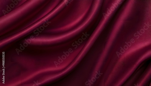 A close-up shot of a deep red fabric with soft, flowing folds.