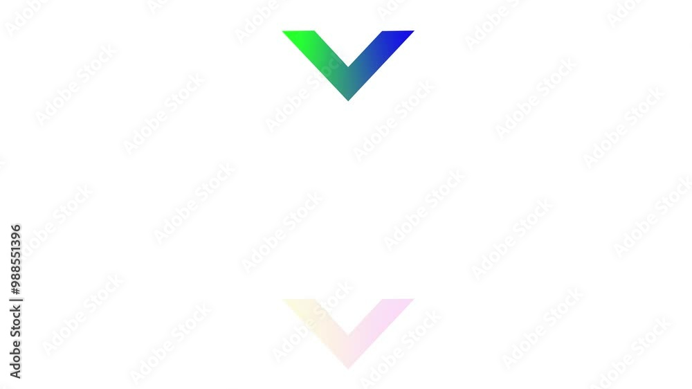 4 color arrow moving down on white background. 4 color arrow moving down on white background.