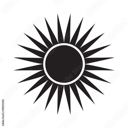 Black Tribal Sun Tattoo Sonnenrad Symbol - Spiral Sun Wheel Ancient Esoteric Logo Vector Design

