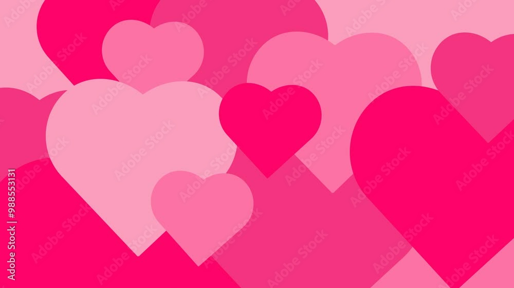 A cute pink love shape transition animation expands to fill the screen part 1. Alpha channel only on 4K
