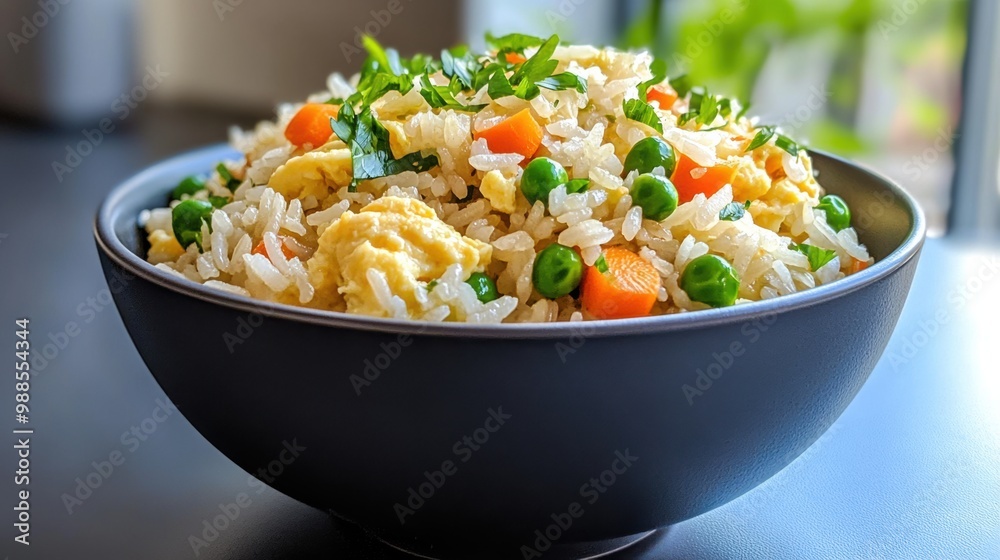 Freshly Cooked Vegetable Fried Rice in a Bowl Freshly Cooked Vegetable Fried Rice in a Bowl