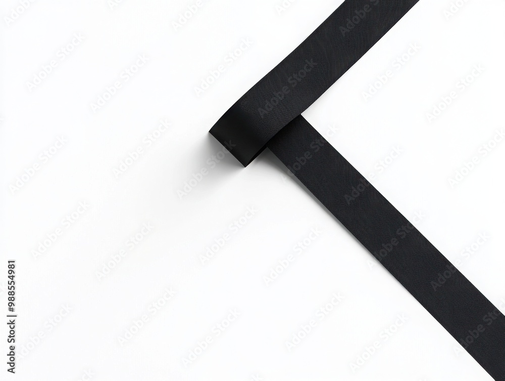 Black ribbon white background design decoration. Black ribbon white background design decoration.