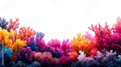 A breathtaking underwater scene featuring a vibrant coral reef teeming with colorful marine life, hyper-realistic