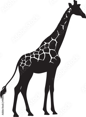 silhouette of clean vector of giraffe isolated photo