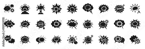 comic explosion speech bubble, communication novel language