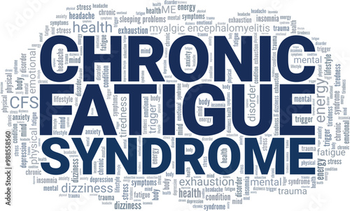 CFS Chronic Fatigue Syndrome word cloud conceptual design isolated on white background.