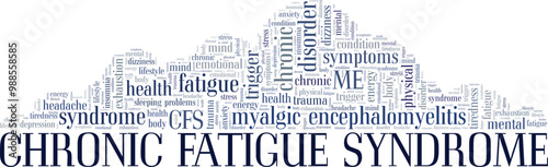 CFS Chronic Fatigue Syndrome word cloud conceptual design isolated on white background.