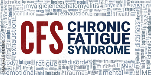 CFS Chronic Fatigue Syndrome word cloud conceptual design isolated on white background.