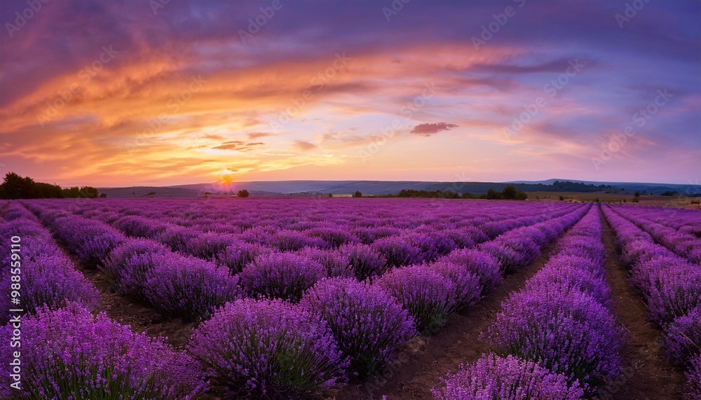 lavender field at sunset with clouds lavender field at sunset with clouds
