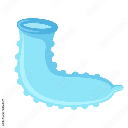 Funny cartoon condom. Barrier method of contraception