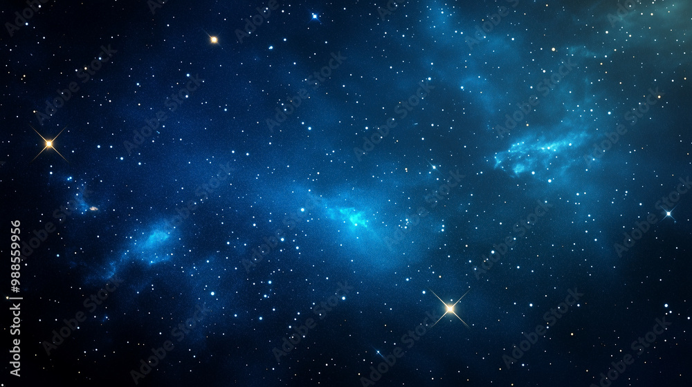 Obraz premium A starry night sky with vivid constellations and a deep blue gradient, creating a mysterious and awe-inspiring atmosphere.