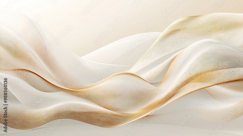 Sleek New Year card design a soft taupe background and minimalist golden wave patterns flowing gently across for a stylish and sophisticated look