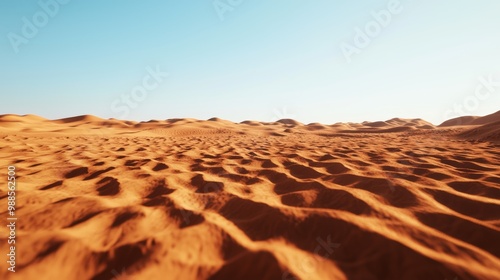 A vast desert stretching as far as the eye can see, its rolling sand dunes and sparse vegetation creating a sense of desolation and wonder in 8K photo