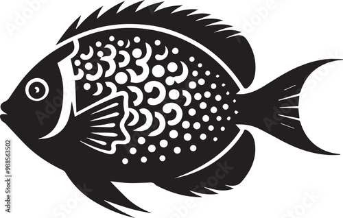 silhouette of clean vector of fish isolated photo