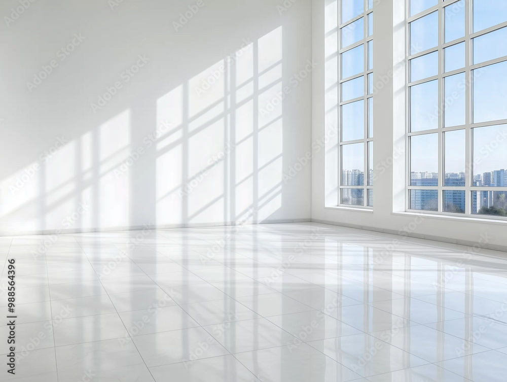 Empty room with white walls and ceiling Empty room with white walls and ceiling