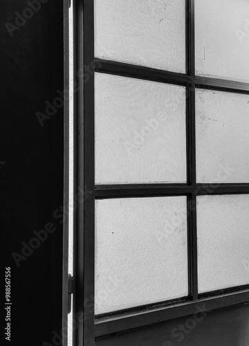 Grid Frame Windows and Square Shapes at Entrance Door