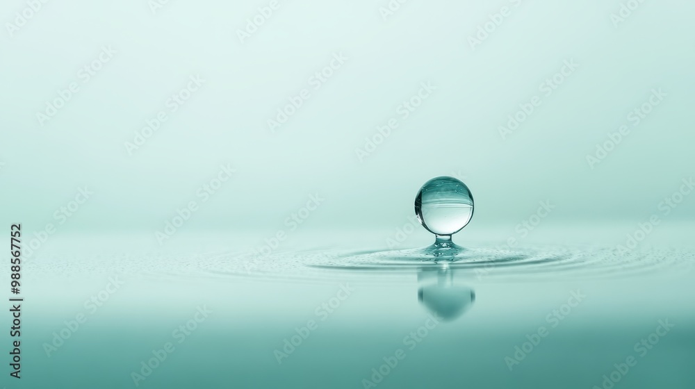 Crystal Clear Reflection: The Tranquility of a Water Drop Crystal Clear Reflection: The Tranquility of a Water Drop