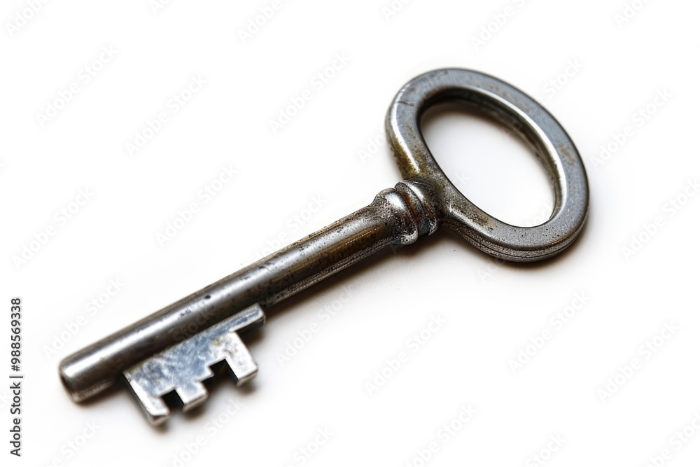 Metal Key. Isolated House Key with Shiny Metal. Unlocking the Door Concept Metal Key. Isolated House Key with Shiny Metal. Unlocking the Door Concept