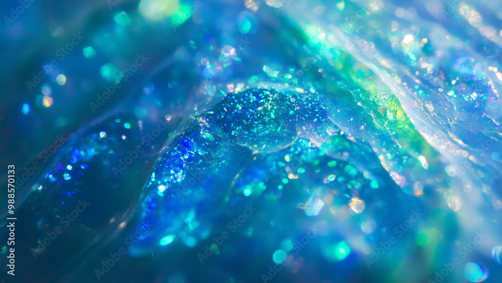 Sparkling Depths: Close-Up of a Vibrant Blue and Green Opal Gemstone Sparkling Depths: Close-Up of a Vibrant Blue and Green Opal Gemstone