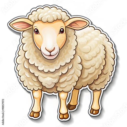 illustration of sheepsheep, cartoon, animal, lamb, farm, vector, illustration, funny, wool, mammal, white, cute, isolated, art, ram, fun, black, happy, character, nature, animals, comic, domestic, ewe photo