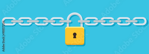 Padlock and chains vector illustration
