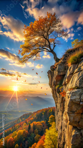 sunset over the mountainstree, landscape, sky, nature, rock, pine, mountain, mountains, autumn, clouds, view, travel, forest, summer, outdoors, trees, scenic, horizon, park, rocks, stone, grass, green photo