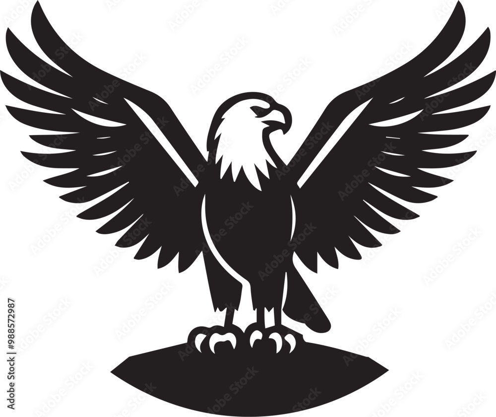 Fototapeta premium silhouette of clean vector of eagle isolated