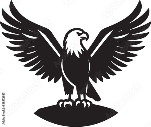 silhouette of clean vector of eagle isolated