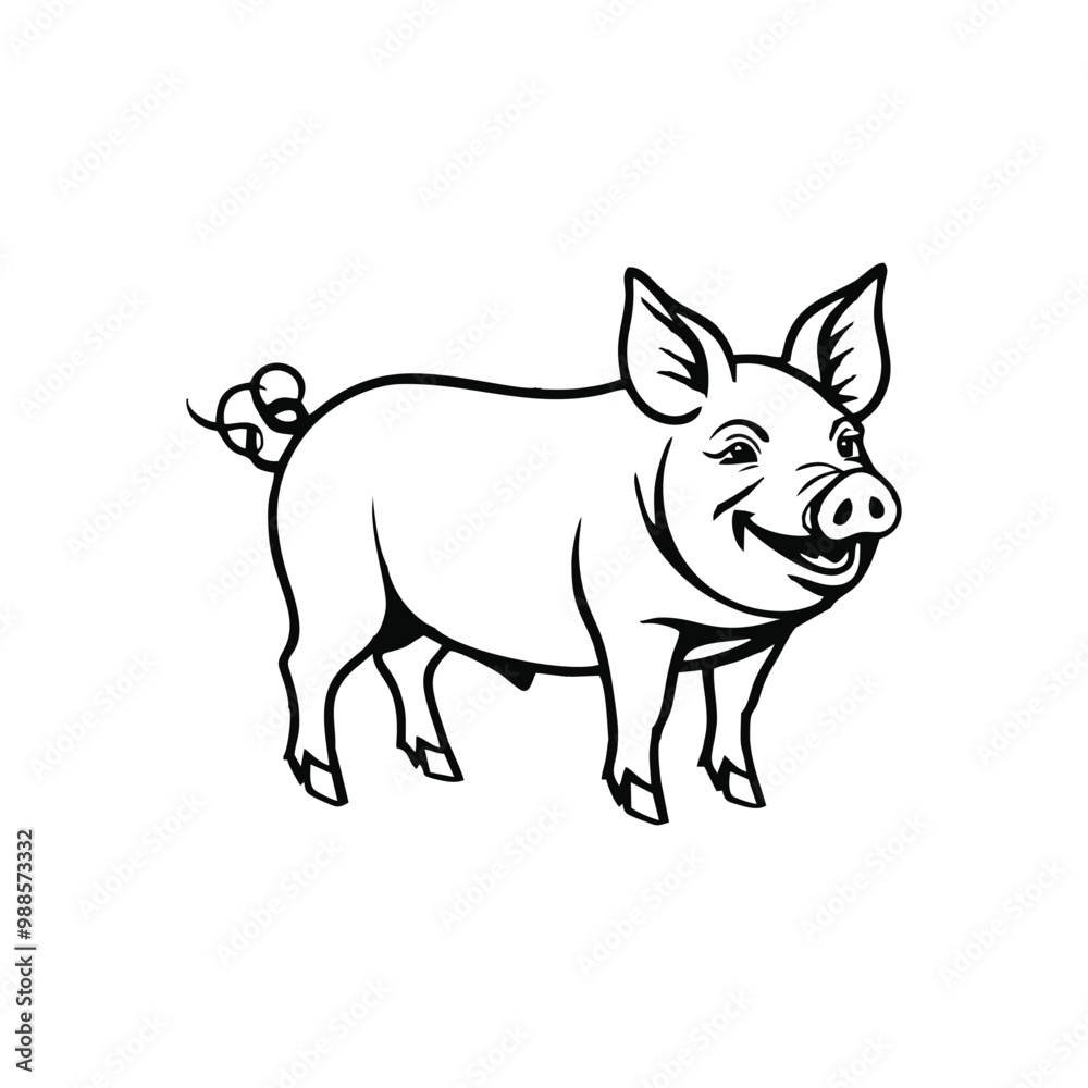 pig vector illustration logo concept design pig vector illustration logo concept design