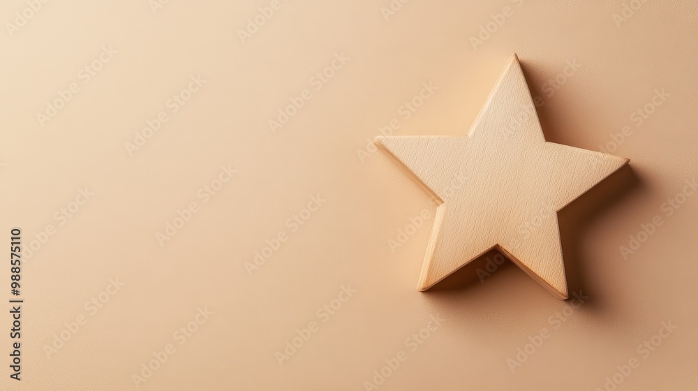 Minimalist Beige Star on Plain Background Minimalist Beige Star on Plain Background