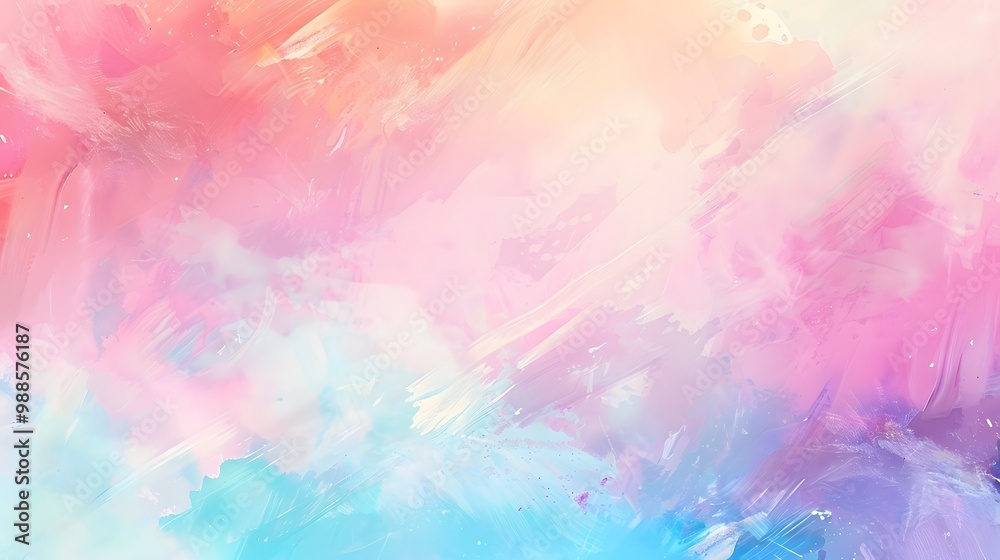Fototapeta Abstract Pastel Painting with Brush Strokes