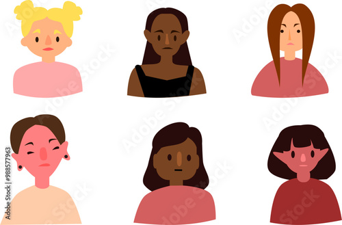 girl, different races and nationalities