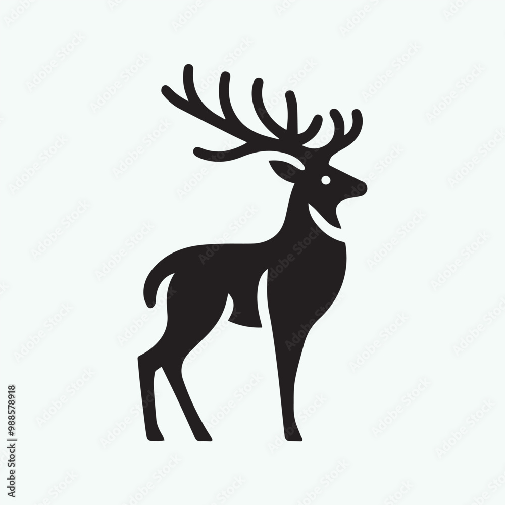 deer logo black icon, deer vector illustration deer logo black icon, deer vector illustration