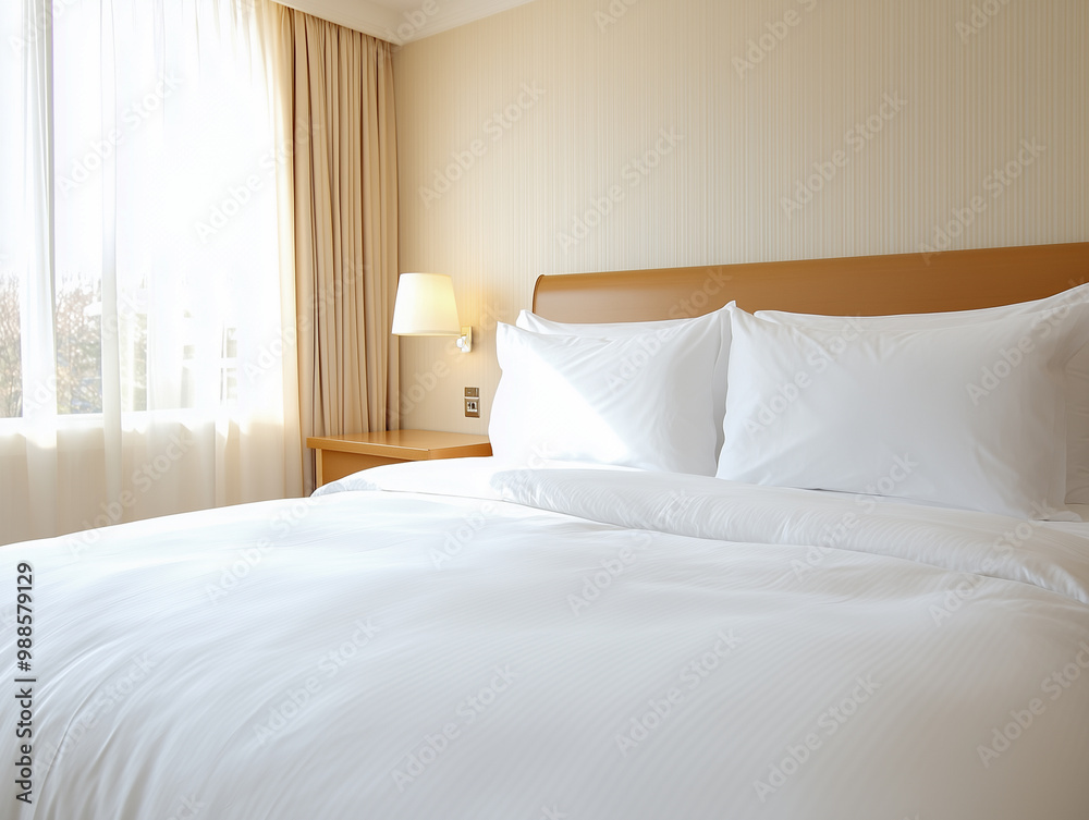 Obraz premium Interior of bedroom at hotel