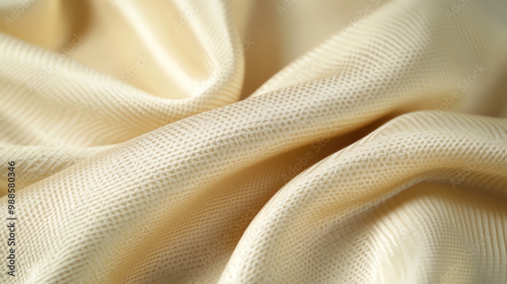 A smooth, cream-colored fabric with a subtle pattern. A smooth, cream-colored fabric with a subtle pattern.