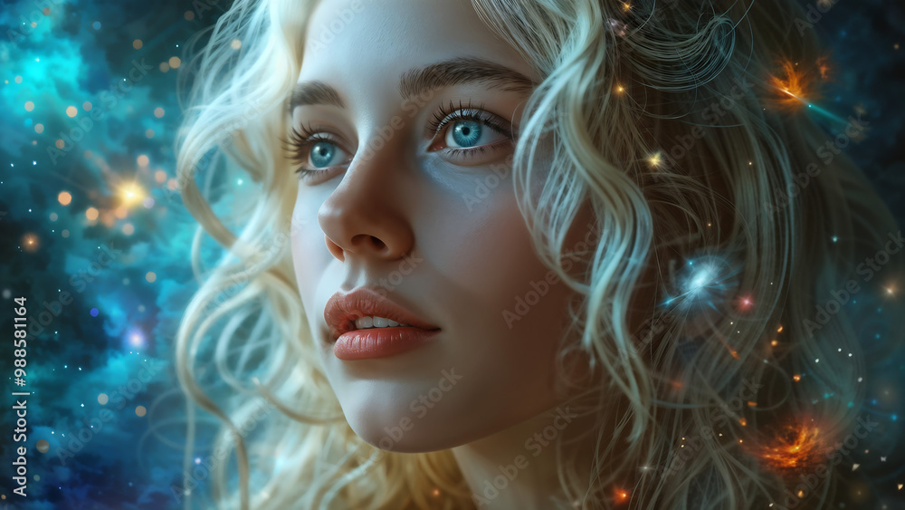 Fantastic, Milky Way, a girl Fantastic, Milky Way, a girl