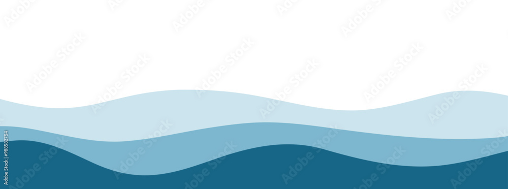 Water waves blue flow background vector image simple graphic illustration, abstract fluid wavy river pattern shape backdrop, ocean sea cartoon fun cute zigzag curve motion element, smoke decor idea
