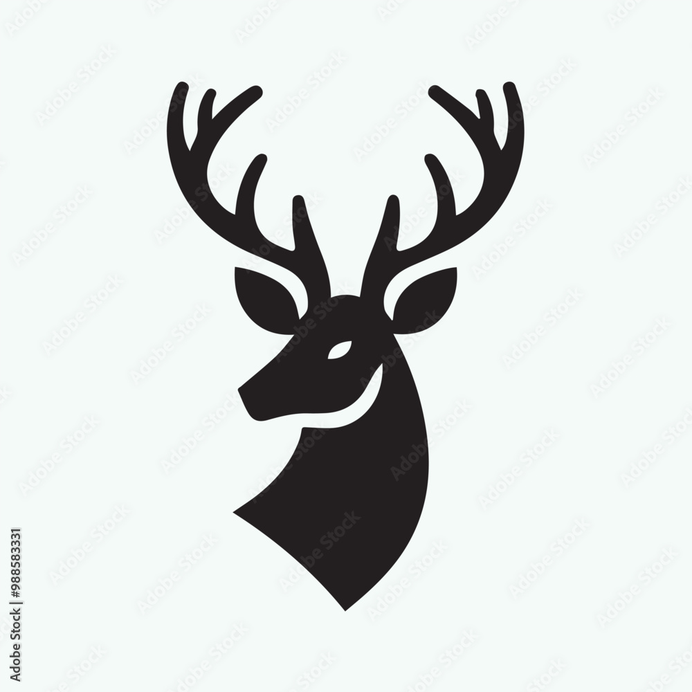 deer logo black icon, deer vector illustration deer logo black icon, deer vector illustration