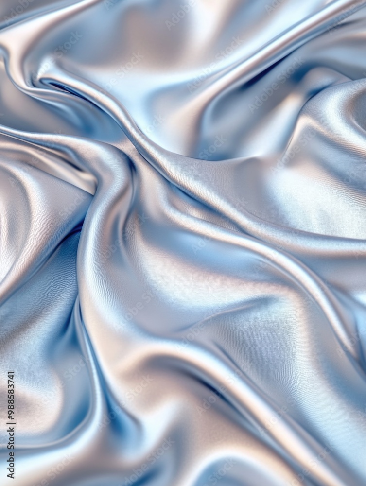 Blue Satin Material Close-Up Blue Satin Material Close-Up