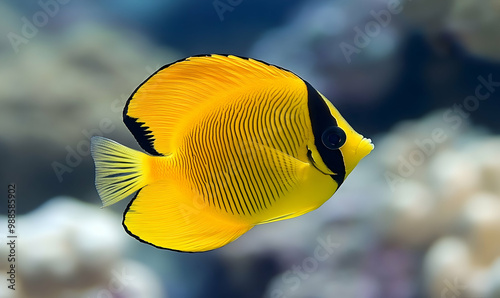 A coral fish - Hooded butterflyfish photo