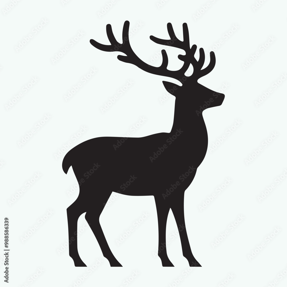 Obraz premium deer logo black icon, deer vector illustration