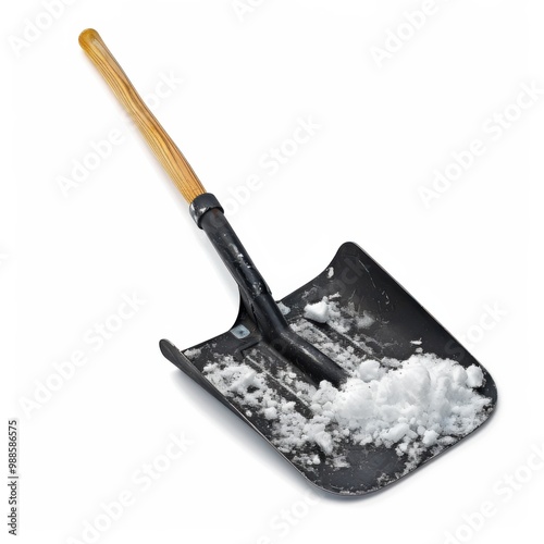 A shovel for snow removal on white background